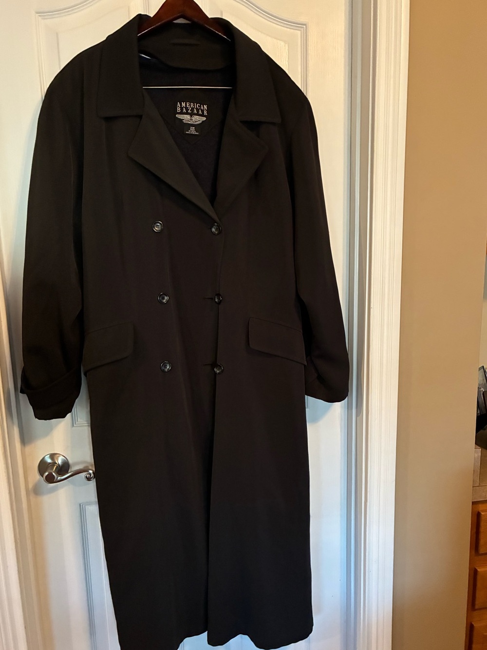 Women's Double Breasted Belted Charcoal Black Trench Coat